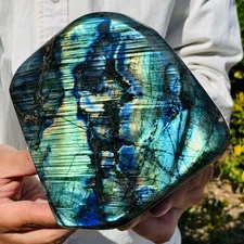 3.85LB Natural Labradorite Quartz Crystal Freeform Mineral Specimen Healing