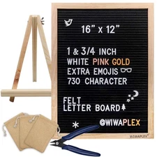 Black Felt Letter BoardWord Board Sign16 x 12 inch Changeable Letter Board wi...