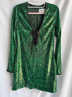 The Wolf Gang Green Brillo Sequin Dress Size M (Fabric/Design Pull) | eBay