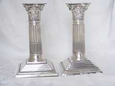 Pair, Edwardian, Silver Candlesticks &ndash; Chester 1907