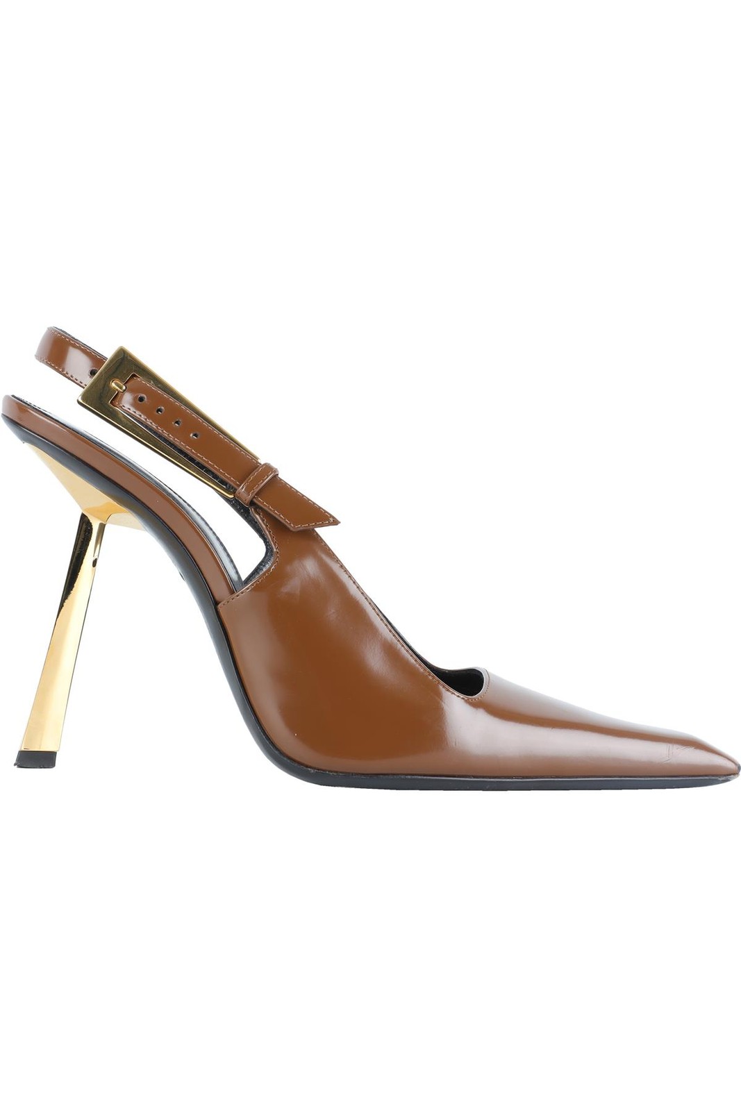 SAINT LAURENT DÉCOLLETÉ SLINGBACK IN PELLE MARRONE EU 39 5 UK 6 5 US 9 5