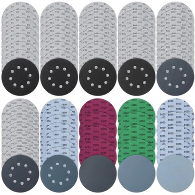 71-piece sandpaper set, 125mm hook and loop, wet/dry sanding pads