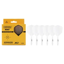 CUESOUL Integrated Dart Shaft and Flights 6 Pcs Big Wing Shape-Ice 28mm