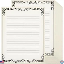 200 Sheets Lined Vintage Writing Paper 8.5x11 Inch Antique Retro Stationery