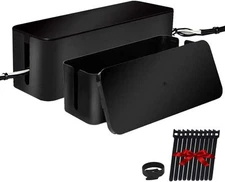 Cable Management Box 2 Set Cable Organizer for Cable and Cord Management