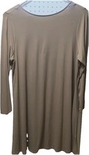 Old Navy Taupe Solid Knit Shift Dress Scoop Neck Long Sleeve Knee Length XL