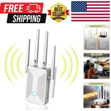 5.8G/2.4GHz WiFi Extender Signal Booster: 1200M Dual-Band Internet Repeater L...