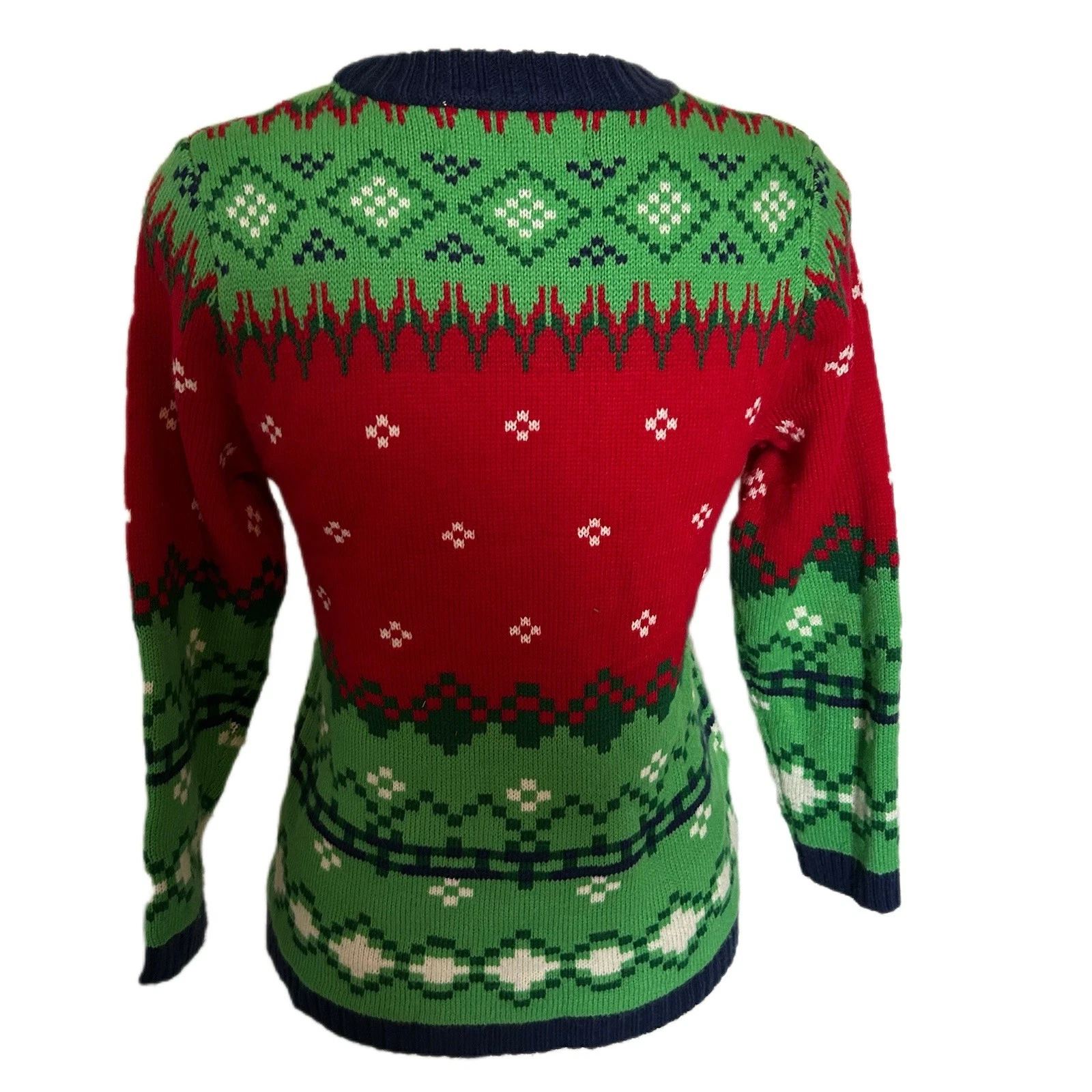 33 Degrees Medium Llama Ugly Christmas Sweater Reindeer Hat Fa La la Holiday EUC