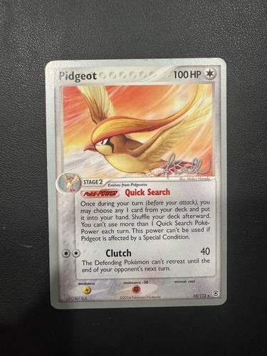 POKEMON TCG PIDGEOT 10/112 EX FIRERED & LEAFGREEN WC DECK 2005 JIMMY B!!