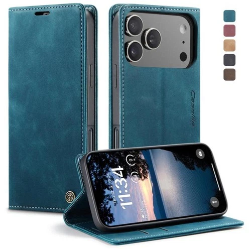 For iPhone 17 17Pro 17Max 17Air Premium Leather Wallet Magnetic Flip back case - Picture 16 of 22