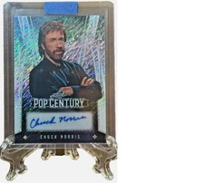 Chuck Norris 2025 Leaf Metal Pop Century Auto Silver Diagonal Shimmer /5 BA-CN1