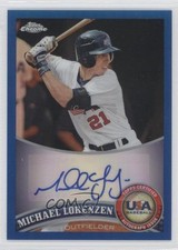 2011 Topps Chrome Blue Refractor 24/99 Michael Lorenzen #USABB11 Auto 0t3