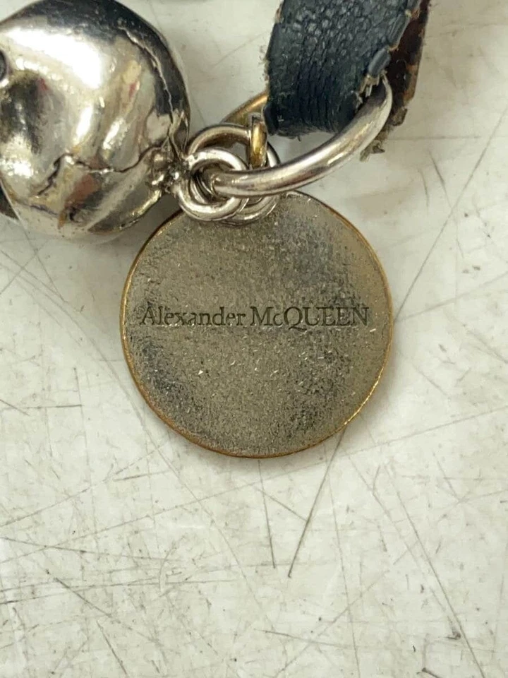 Alexander McQueen Necklace Choker Skull Black Leather - Image 4 of 4