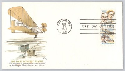 Dayton, Ohio, Wright Flyer First Powered Flight Day Cover,   1978   31¢