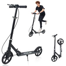 Foldable Kick Scooter with Hand Brake Shock Absorption for Adults and Teens