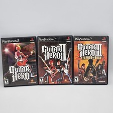 Sony PlayStation 2 PS2 Guitar Hero 1 2 & 3 Game Lot All Cib Good Discs