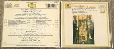 Johannes Brahms Ein Deutsches Requiem CD Grammophon Digitally Remastered 1964