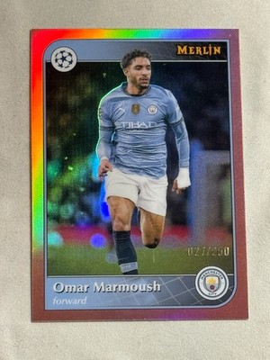 2024-25 Topps Merlin UCC Rose Gold Refractor Omar Marmoush /250 #36 Man City