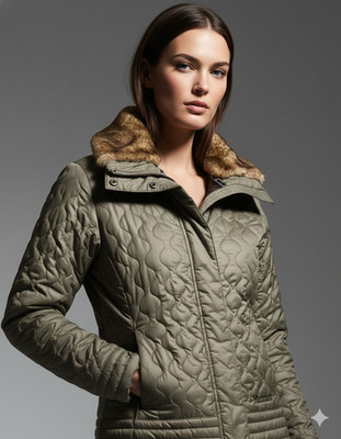 Marmot St Moritz Quilted Jacket M Medium Black Full Zip Faux Fur Collar Puffer