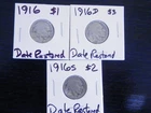 3 DATE RESTORED NICKELS 1916, 1916D, 1916S