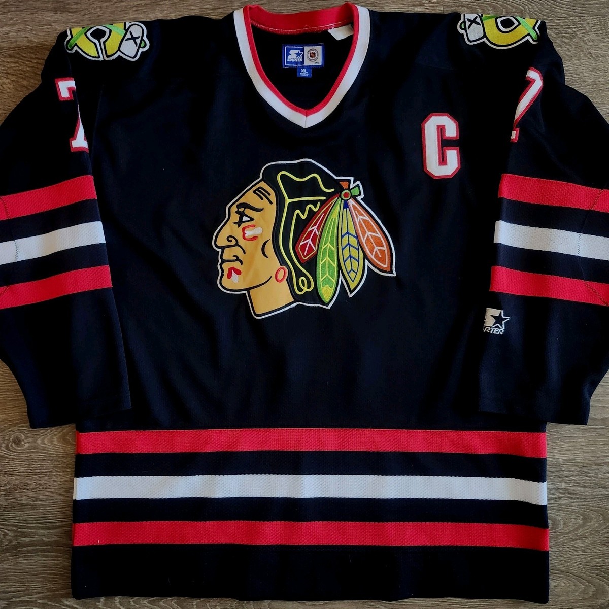 Chicago Blackhawks Chris Chelios Vintage 90s Black Alternate