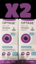 Lot Of 2 OPTASE Dry Eye Intense Drops 300 Drops Per Bottle EXP 07/27