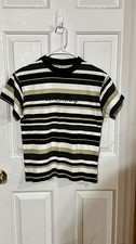 UnionBay Vintage Y2K Multi Color Striped T-Shirt Size S Made In USA 100 Cotton