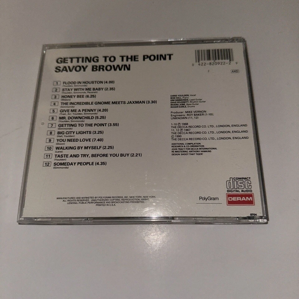 SAVOY BROWN - Getting To The Point - CD - **Super rare Pop - Image 2 of 3