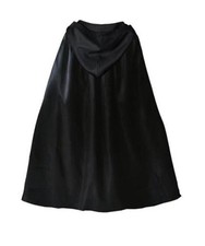 Medieval Cloak Renaissance Hooded Vintage Cape Costume Deluxe Large Black