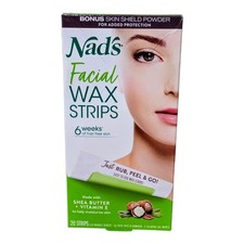   Nad's Facial Wax Strips 20 Ct 4 Wipes Hypoallergenic All Skin Types NEW Sealed