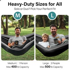 Camping Hammock, Portable Hammocks with Tree Straps  Attached Carry Bag, Cam...