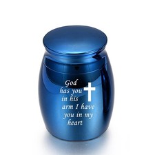 Mini Pet Urn for dogs cats birds Ashes Small Memorial Cremation Keepsake Blue