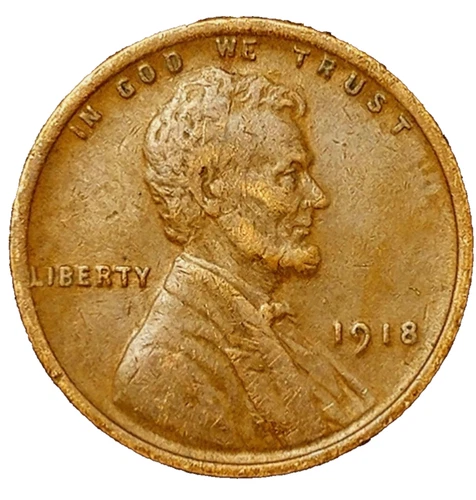 1918 P BN Lincoln Wheat Cent Good (G) to FINE (F) Circulated Condition Coin