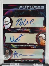 2024 Leaf Futures Jaydon Blue ,Will Gasparino, Arthur Kaluma Triple Time Auto /8