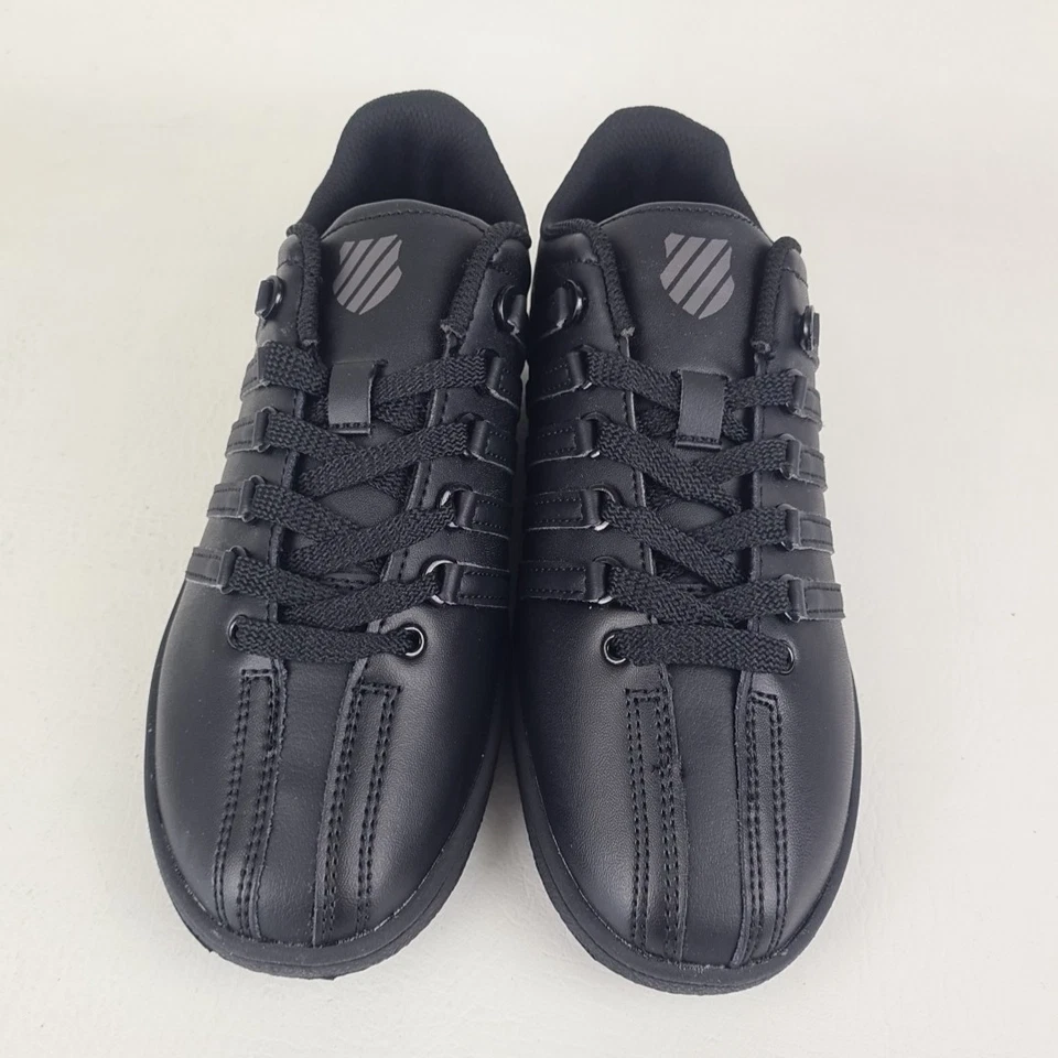 🚨 Zapatos Deportivos K-Swiss Clásicos Universitarios 83343001 Cuero Negro Talla 6.5 Y Foto 4 de 4