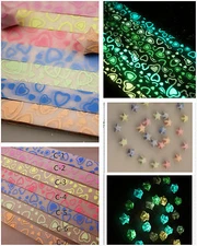 Glow in Dark Lucky Star Origami Folding Plastic Strip Paper Lovely Heart Design