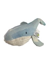 Animal Adventures Whale Lovey Rattle Plush Baby Toy 10" Blue White Security