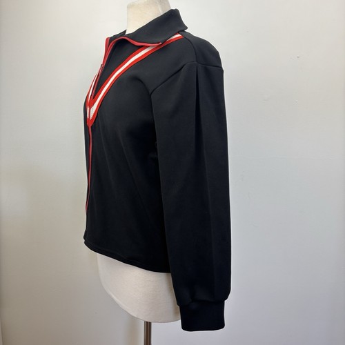 Vintage 70's Cheerleader Track Jacket Denver Black Chevron Talon Zip Women’s M - Picture 8 of 20