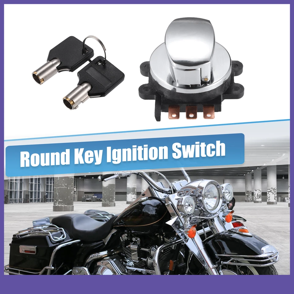 Interruptor de encendido con llave redonda UNO personalizado para Harley-Davidson Softail Road King 93-13 Foto 2 de 4