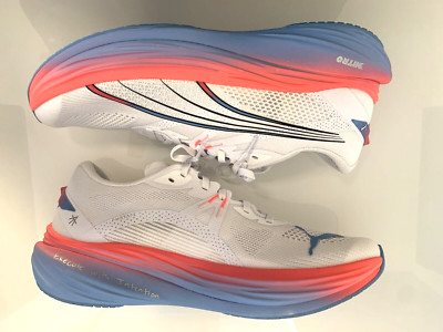 Puma Deviate Nitro 3 Alex Toussaint Wht-Team Lt Bl Mens Run Shoes SZ 13 NEW OTHE