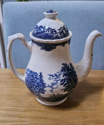 Royal Tudor Ware Kaffeekanne blau - wunderschön!