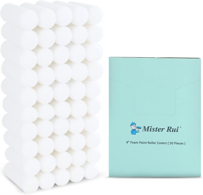 Mister Rui Foam Paint Roller, 50 Pack, 4 Inch Paint Roller - BRAND NEW