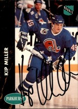 Kip Miller Signed 1991/92 Parkhurst Rookie Card #142 Quebec Nordiques