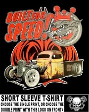 Built For Speed Blown Supercharged Rat Rod Pickup Truck Wild Cat T-shirt WS126