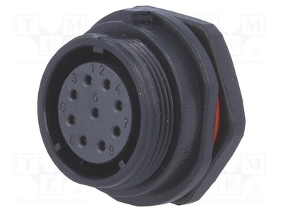 SP21 Löten Buchse PIN: 9 0,75mm2 weiblich 500V IP68  5A SP2112/S9 WEIPU-Steckver