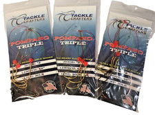 3 PK Tackle Crafters Surf Pier Fishing Rigs Pompano triple gold kahle hooks
