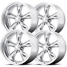 (Set of 4) Staggered American Racing Torq Thrust II 15" 5x4.75" Polished Rims