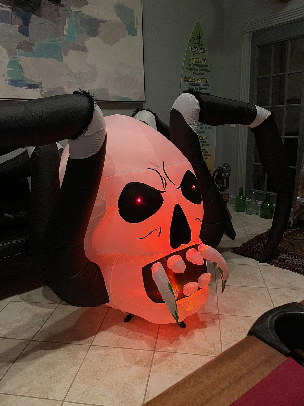 Gemmy Airblown Inflatable Halloween Prototype Skull Spider