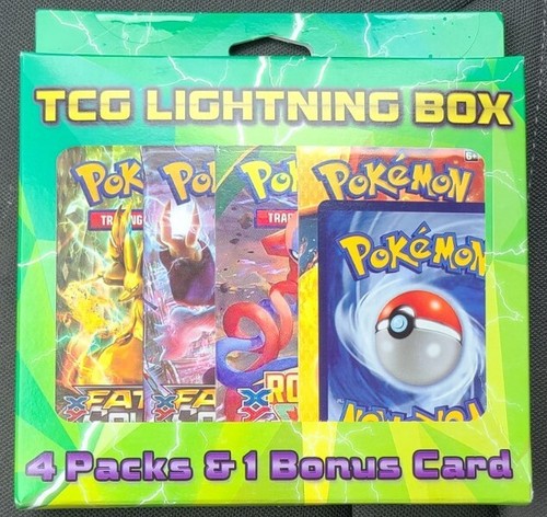 Pokemon TCG Lightning Box - 4 Packs & 1 Bonus Card Per Box - New Sealed