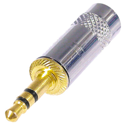 Mini Klinkenstecker vergoldet Rean NYS231G 3,5mm TRS Stereo Kontakte Nickel Shell